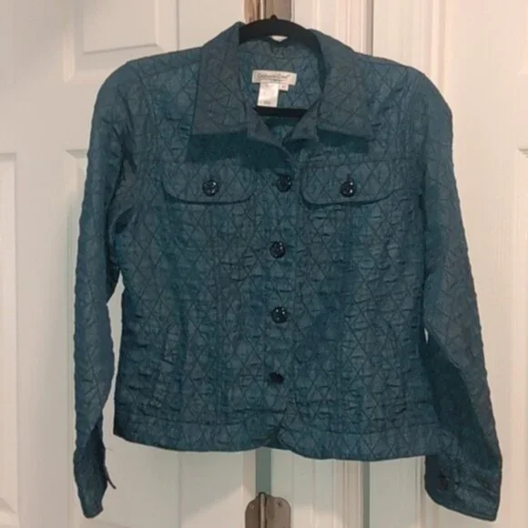 Coldwater Creek Crinkle Diamond Quilted Jacket - Picture 3 of 16